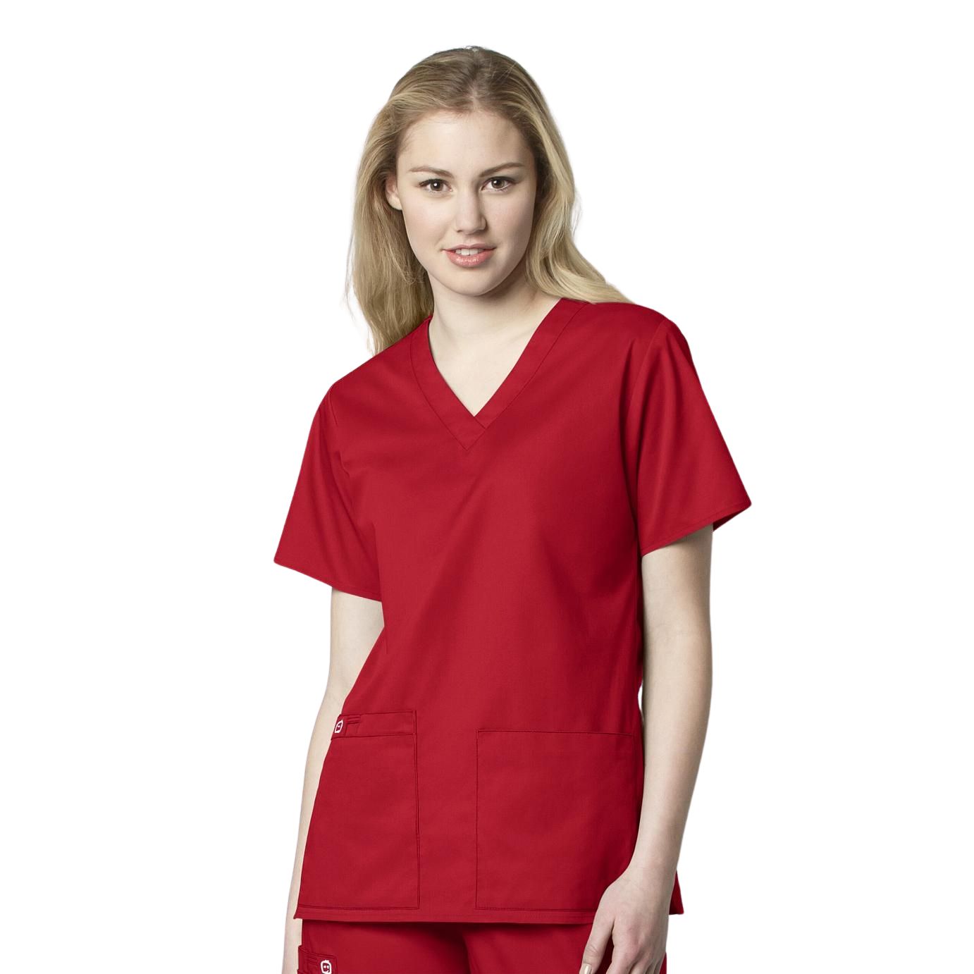 Μπλούζα Γυναικεία Yγειονομικών WonderWork V-Neck Wonderwink Red