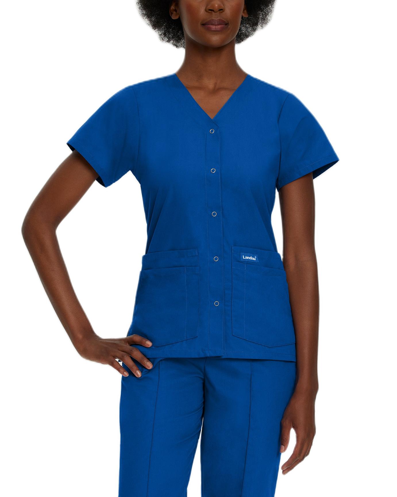 LANDAU Μπλούζα Γυναικεία Yγειονομικών LANDAU Essentials 4-Pocket V-Neck Galaxy Blue