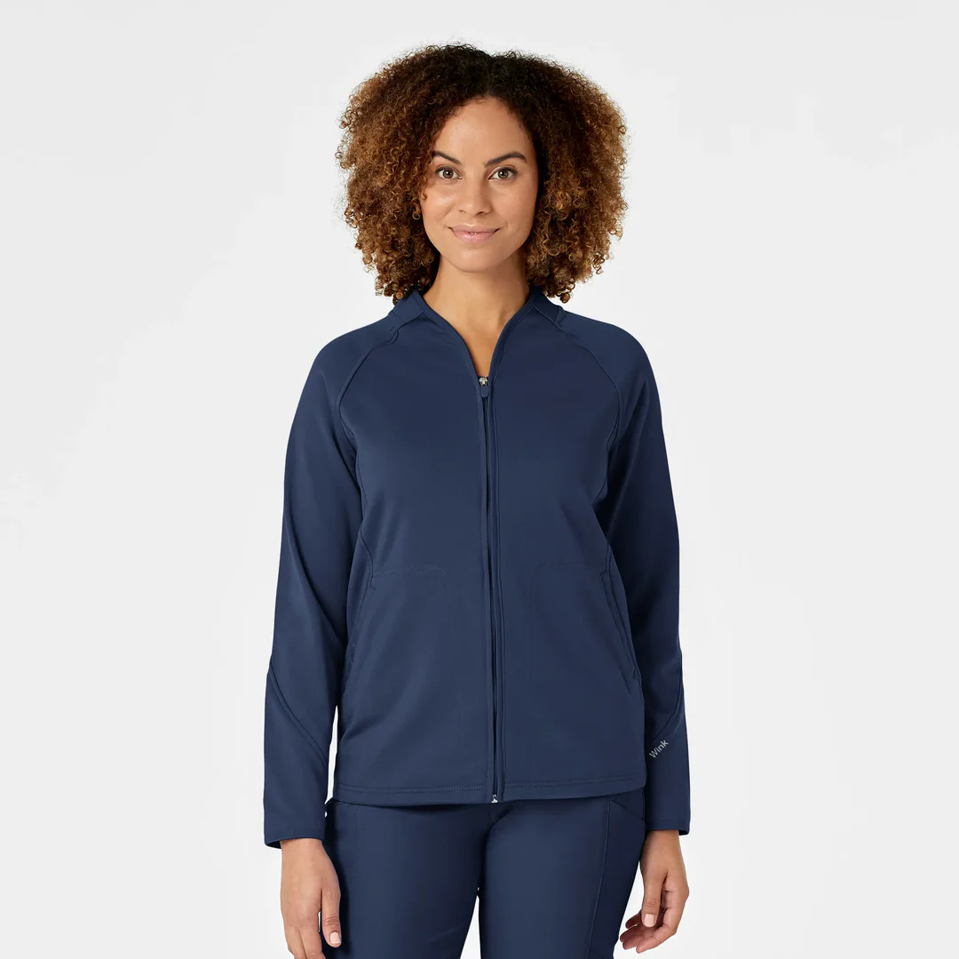 Γυναικεία Ιατρική Ζακέτα Fleece Wonderwink 8209 Full Zip | Navy Blue