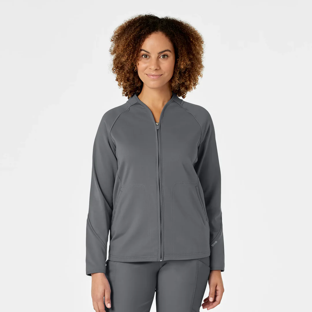 Γυναικεία Ιατρική Ζακέτα Fleece Wonderwink 8209 Full Zip | Pewter