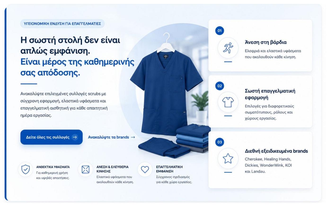 Premium Ιατρικές Στολές και Scrubs στο Medical.gr