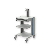 Τροχήλατο Ιατρικών Συσκευών PRO CART 2 | με δυο ράφια, Συρτάρι Πληκτρολογίου & Βάση για Monitor