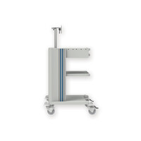 Τροχήλατο Ιατρικών Συσκευών PRO CART 2 | με δυο ράφια, Συρτάρι Πληκτρολογίου & Βάση για Monitor