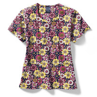 Μπλούζα Γυναικεία Yγειονομικών Diamond Neck Εμπριμέ ZOE+CHLOE Groovy Floral