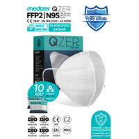 Αποστειρωμένη Μάσκα Υψηλής Προστασίας FFP2/N95 QZER Λευκή | 10τμχ