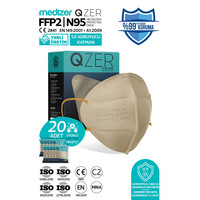 Αποστειρωμένη Μάσκα Υψηλής Προστασίας FFP2/N95 QZER Μπεζ | 10τμχ