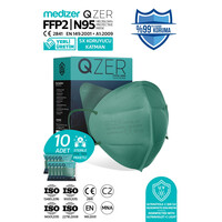 Αποστειρωμένη Μάσκα Υψηλής Προστασίας FFP2/N95 QZER Πράσινη | 10τμχ