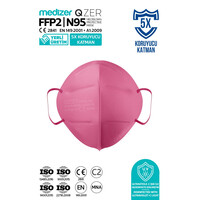Μάσκα Υψηλής Προστασίας FFP2/N95 QZER Ροζ | 10τμχ