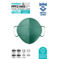 Μάσκα Υψηλής Προστασίας FFP2/N95 QZER Πράσινη | 10τμχ