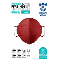 Μάσκα Υψηλής Προστασίας FFP2/N95 QZER Μπορντό | 10τμχ