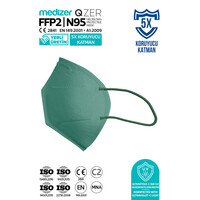 Μάσκα Υψηλής Προστασίας FFP2/N95 QZER Πράσινη | 10τμχ