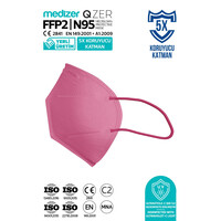 Μάσκα Υψηλής Προστασίας FFP2/N95 QZER Ροζ | 10τμχ