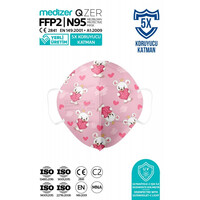 Παιδική Μάσκα Υψηλής Προστασίας FFP2/N95 QZER Pink Bear | 10τμχ