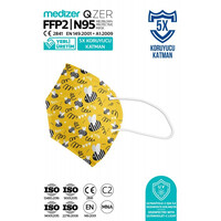 Παιδική Μάσκα Υψηλής Προστασίας FFP2/N95 QZER Bees | 10τμχ