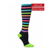 Κάλτσες Διαβαθμισμένης Συμπίεσης 12-14 mmHg Bright Stripes Nursemates Φαρδιά Γραμμή