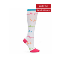 Κάλτσες Διαβαθμισμένης Συμπίεσης 12-14 mmHg White EKG Nursemates Φαρδιά Γραμμή