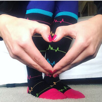 Κάλτσες Διαβαθμισμένης Συμπίεσης 12-14 mmHg Black EKG Nursemates Φαρδιά Γραμμή