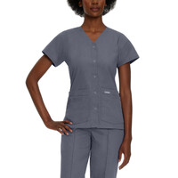 Μπλούζα Γυναικεία Yγειονομικών LANDAU Essentials 4-Pocket V-Neck Steel Grey