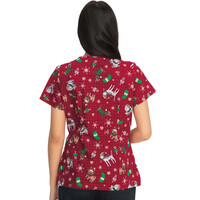 Μπλούζα Γυναικεία Υγειονομικών KOI™ USA Holly Jolly Puppies