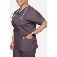 Γυναικεία Μπλούζα Cherokee Workwear Originals | V-Neck | 2 Τσέπες | Γκρι Ματ