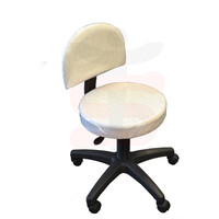 Τροχήλατο Σκαμπό Ιατρείου με Πλάτη Λευκό