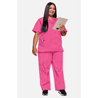 Γυναικεία Μπλούζα Cherokee Workwear Originals | V-Neck | 2 Τσέπες | Shocking Pink