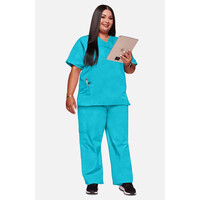 Γυναικεία Μπλούζα Cherokee Workwear Originals | V-Neck | 2 Τσέπες | Turquoise