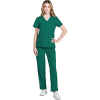 Γυναικεία Μπλούζα Cherokee Workwear Originals Ultra | V-Neck | 2 Τσέπες | Hunter Green