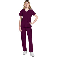 Γυναικεία Μπλούζα Cherokee Workwear Originals Ultra | V-Neck | 2 Τσέπες | Wine