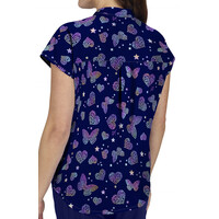 Μπλούζα Γυναικεία Υγειονομικών KOI™ USA Butterfly Aura Navy