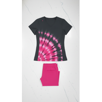 Μπλούζα Γυναικεία Υγειονομικών KOI™ USA Cali Tie Dye Burst Flamingo