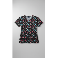 Μπλούζα Γυναικεία Yγειονομικών Diamond Neck Εμπριμέ ZOE+CHLOE Stay Pawsitive