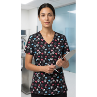 Μπλούζα Γυναικεία Yγειονομικών Diamond Neck Εμπριμέ ZOE+CHLOE Stay Pawsitive