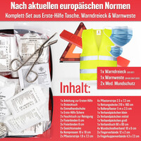 Heldenwerk 3-in-1 Car Safety Kit DIN 13164:2022 Φαρμακείο Αυτοκινήτου με Τρίγωνο & Γιλέκο Ασφαλείας | ΔΩΡΕΑΝ 2 Μάσκες ΚΑΡΠΑ