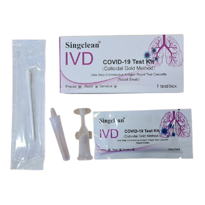 Singclean IVD COVID-19 Test Kit Αντιγόνου Ρινικό (Colloidal Gold Method)