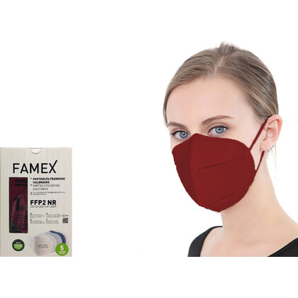 Μάσκα Προσώπου Υψηλής Προστασίας (Bordaux) 5ply FFP2 (KN95/N95) FAMEX | 10 τμχ