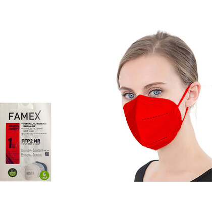 Μάσκα Προσώπου Υψηλής Προστασίας (Red) 5ply FFP2 (KN95/N95) FAMEX | 10 τμχ
