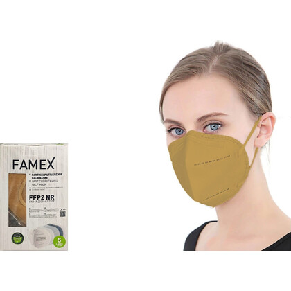 Μάσκα Προσώπου Υψηλής Προστασίας (Brown) 5ply FFP2 (KN95/N95) FAMEX | 10 τμχ