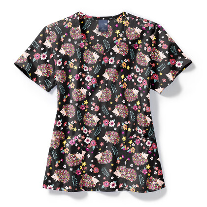 Μπλούζα Γυναικεία Yγειονομικών Zoe+Chloe® Okie Pokey Hedgehog Print