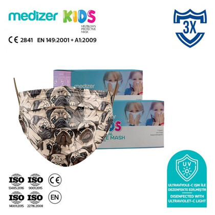 Αποστειρωμένη Παιδική Μάσκα Προστασίας Medizer Pug | 50τμχ