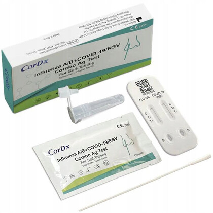 CorDX SARS-CoV-2 & FLU A/B & RSV Test Kit Ανίχνευσης Κορωνοϊού Γρίπης & Συγκυτιακού Ιού Ατομικό
