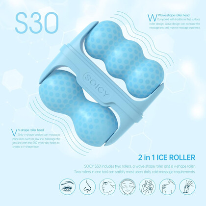Συσκευή Μασάζ Παγοθεραπείας Ice Roller Soicy S30 | Γαλάζιο