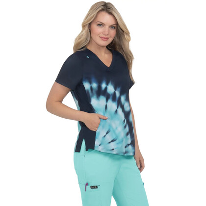 Μπλούζα Γυναικεία Υγειονομικών KOI™ USA Cali Tie Dye Burst Fresh Mint