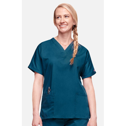 Γυναικεία Μπλούζα Cherokee Workwear Originals | V-Neck | 2 Τσέπες | Caribbean Blue