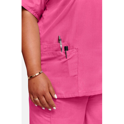 Γυναικεία Μπλούζα Cherokee Workwear Originals | V-Neck | 2 Τσέπες | Shocking Pink