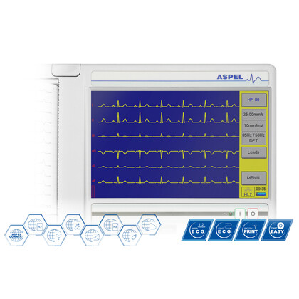 Καρδιογράφος Aspel Grey v.07.305 | 12 Κανάλια, Οθόνη Αφής, WiFi