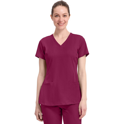 Γυναικεία Μπλούζα Healing Hands Monica | V-Neck | 4 Τσέπες | Wine