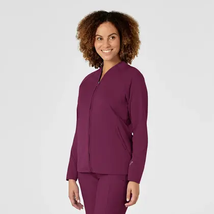 Γυναικεία Ιατρική Ζακέτα Fleece Wonderwink 8209 Full Zip | Wine