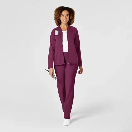 Γυναικεία Ιατρική Ζακέτα Fleece Wonderwink 8209 Full Zip | Wine