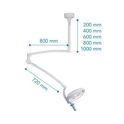 Χειρουργικός Φωτισμός MIMLED-1000 MIMSAL 100.000 Lux Οροφής | 800mm